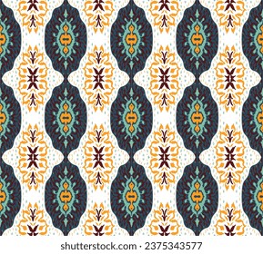 Vector damask seamless pattern. Victorian style Wallpaper. Tribal ethnic vector textures. Seamless pattern in Aztec style. Folk embroidery. Indian, Scandinavian, Gypsy, Mexican rug. African carpet.