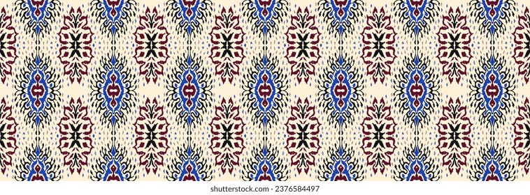 Vector damask seamless pattern. Victorian style Wallpaper. Tribal ethnic vector textures. Seamless pattern in Aztec style. Folk embroidery. Indian, Mexican rug. African carpet. Hand drawn, not AI