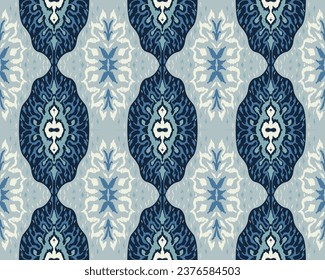 Vector damask seamless pattern. Victorian style Wallpaper. Tribal ethnic vector textures. Seamless pattern in Aztec style. Folk embroidery. Indian, Mexican rug. African carpet. Hand drawn, not AI
