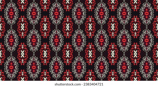 Vector damask seamless pattern. Victorian style Wallpaper. Tribal ethnic vector textures. Seamless pattern in Aztec style. Folk embroidery. Indian, Mexican rug. African carpet. Hand drawn, not AI