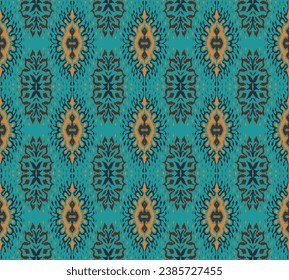 Vector damask seamless pattern. Victorian style Wallpaper. Tribal ethnic vector textures. Seamless pattern in Aztec style. Folk embroidery. Indian, Mexican rug. African carpet. Hand drawn, not AI