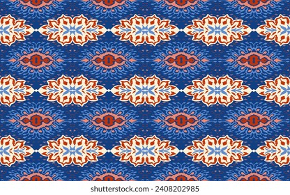 Vector damask seamless pattern. Victorian style Wallpaper. Tribal ethnic vector textures. Seamless pattern in Aztec style. Folk embroidery. Indian, Mexican rug. African carpet. Hand drawn, not AI