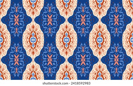 Vector damask seamless pattern. Victorian style Wallpaper. Tribal ethnic vector textures. Seamless pattern in Aztec style. Folk embroidery. Indian, Mexican rug. African carpet. Hand drawn, not AI