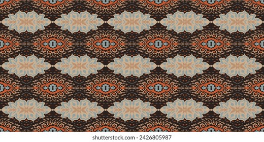 Vector damask seamless pattern. Victorian style Wallpaper. Tribal ethnic vector textures. Seamless pattern in Aztec style. Folk embroidery. Indian, Scandinavian, Gypsy, Mexican rug. African carpet.