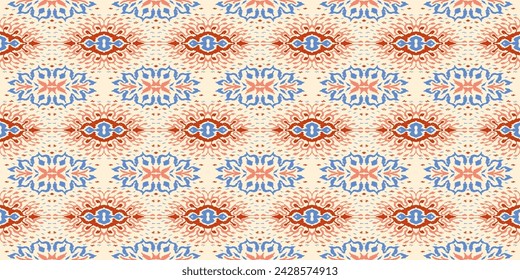 Vector damask seamless pattern. Victorian style Wallpaper. Tribal ethnic vector textures. Seamless pattern in Aztec style. Folk embroidery. Indian, Mexican rug. African carpet. Hand drawn, not AI