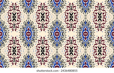 Vector damask seamless pattern. Victorian style Wallpaper. Tribal ethnic vector textures. Seamless pattern in Aztec style. Folk embroidery. Indian, Mexican rug. African carpet. Hand drawn, not AI