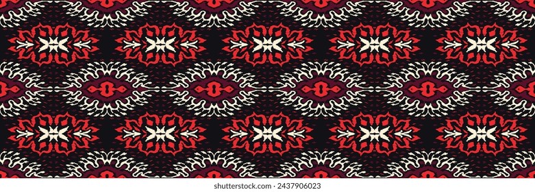 Vector damask seamless pattern. Victorian style Wallpaper. Tribal ethnic vector textures. Seamless pattern in Aztec style. Folk embroidery. Indian, Mexican rug. African carpet. Hand drawn, not AI