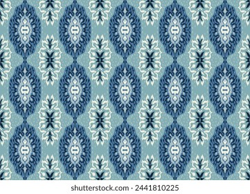 Vector damask seamless pattern. Victorian style Wallpaper. Tribal ethnic vector textures. Seamless pattern in Aztec style. Folk embroidery. Indian, Mexican rug. African carpet. Hand drawn, not AI