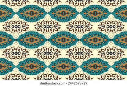 Vector damask seamless pattern. Victorian style Wallpaper. Tribal ethnic vector textures. Seamless pattern in Aztec style. Folk embroidery. Indian, Mexican rug. African carpet. Hand drawn, not AI