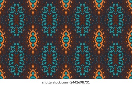 Vector damask seamless pattern. Victorian style Wallpaper. Tribal ethnic vector textures. Seamless pattern in Aztec style. Folk embroidery. Indian, Mexican rug. African carpet. Hand drawn, not AI