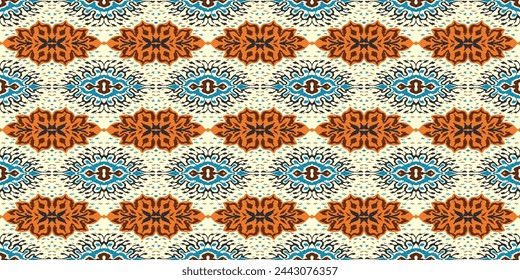 Vector damask seamless pattern. Victorian style Wallpaper. Tribal ethnic vector textures. Seamless pattern in Aztec style. Folk embroidery. Indian, Mexican rug. African carpet. Hand drawn, not AI