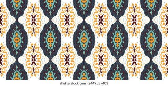 Vector damask seamless pattern. Victorian style Wallpaper. Tribal ethnic vector textures. Seamless pattern in Aztec style. Folk embroidery. Indian, Scandinavian, Gypsy, Mexican rug. African carpet.