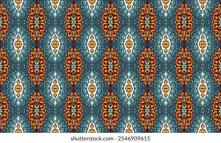 Vector damask seamless pattern. Victorian style Wallpaper. Tribal ethnic vector textures. Seamless pattern in Aztec style. Folk embroidery. Indian, Mexican rug. African carpet. Hand drawn, not AI