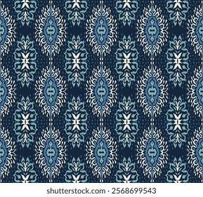 Vector damask seamless pattern. Victorian style Wallpaper. Tribal ethnic vector textures. Seamless pattern in Aztec style. Folk embroidery. Indian, Mexican rug. African carpet. Hand drawn, not AI