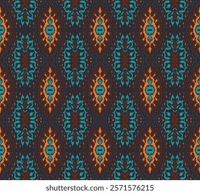 Vector damask seamless pattern. Victorian style Wallpaper. Tribal ethnic vector textures. Seamless pattern in Aztec style. Folk embroidery. Indian, Mexican rug. African carpet. Hand drawn, not AI