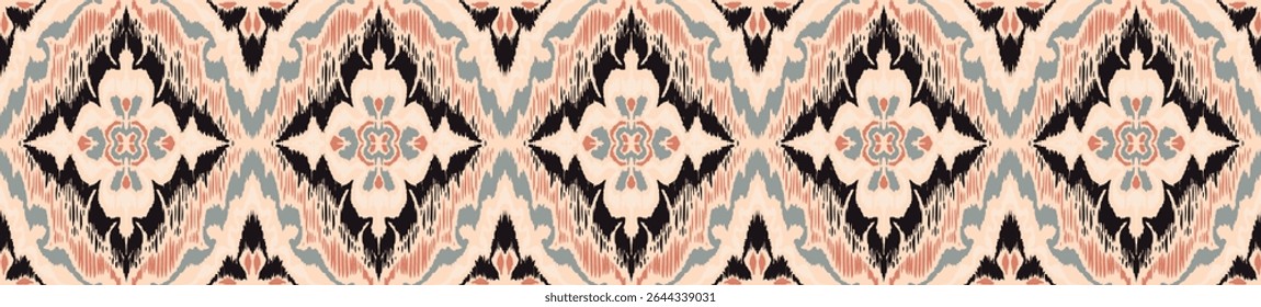 Vector damask seamless pattern. Victorian style Wallpaper. Tribal ethnic vector textures. Seamless pattern in Aztec style. Folk embroidery. Indian, Mexican rug. African carpet. Hand drawn, not AI
