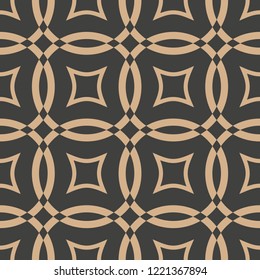 Vector damask seamless retro pattern background curve cross geometry frame kaleidoscope. Elegant luxury brown tone design for wallpapers, backdrops and page fill.