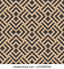 Vector damask seamless retro pattern background square check geometry cross frame chain. Elegant luxury brown tone design for wallpapers, backdrops and page fill.