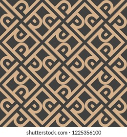 Vector damask seamless retro pattern background geometry vortex cross check frame. Elegant luxury brown tone design for wallpapers, backdrops and page fill.