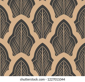 Vector damask seamless retro pattern background curve cross leaf abstract frame line. Elegant luxury brown tone design for wallpapers, backdrops and page fill.