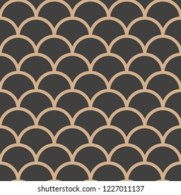 Vector damask seamless retro pattern background round curve cross scale frame line. Elegant luxury brown tone design for wallpapers, backdrops and page fill.