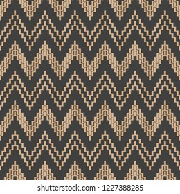 Vector damask seamless retro pattern background mosaic pixel geometry triangle cross wave frame line. Elegant luxury brown tone design for wallpapers, backdrops and page fill.