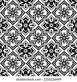 Vector damask seamless retro pattern background round spiral curve cross frame vine flower. Elegant luxury brown tone design for wallpapers, backdrops and page fill.