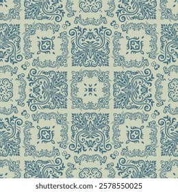 Vector damask seamless retro pattern background spiral curve cross , vintage seamless pattern , light color
