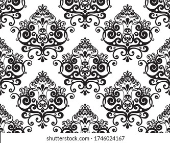 Vector damask vintage baroque ornament. Retro pattern antique style acanthus. Seamless pattern
