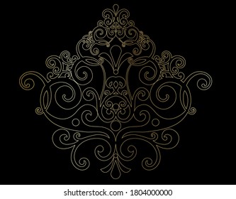 Vector damask vintage baroque ornament. Retro pattern antique style acanthus