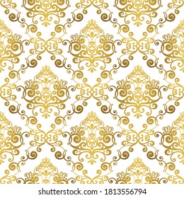 Vector damask vintage baroque ornament. Retro pattern antique style acanthus. Seamless pattern
