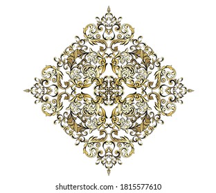 Vector damask vintage baroque ornament. Retro pattern antique style acanthus