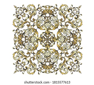 Vektor Damast Vintage Barockschmuck. Retro-Muster antiker Stil-Akanthus