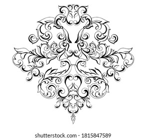 Vector damask vintage baroque ornament. Retro pattern antique style acanthus