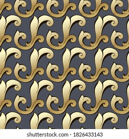 Vector damask vintage baroque ornament. Retro pattern antique style acanthus. Seamless pattern