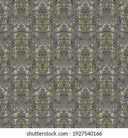 Vector damask vintage baroque ornament. Retro pattern antique style acanthus. Seamless pattern