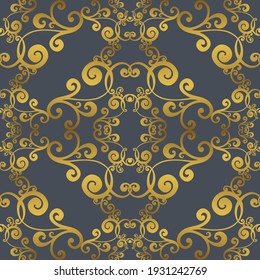 Vector damask vintage baroque ornament. Retro pattern antique style acanthus. Seamless pattern