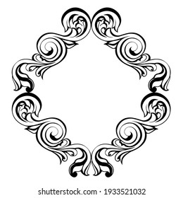 Vector damasco vintage adorno barroco. Patrón retro estilo antiguo acanthus.