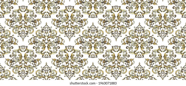 Vector damask vintage baroque ornament. Retro pattern antique style acanthus. Seamless pattern