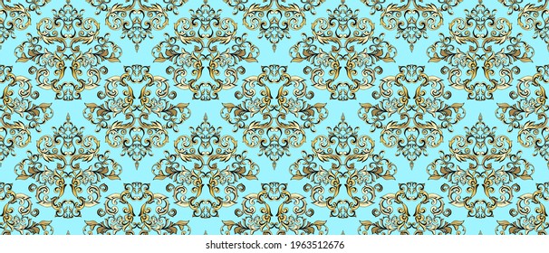 Vector damask vintage baroque ornament. Retro pattern antique style acanthus. Seamless pattern