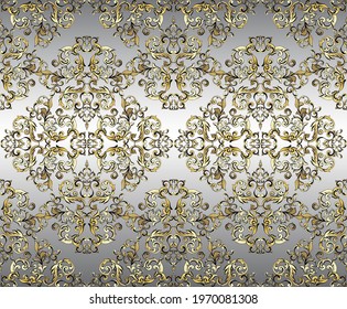 Vector damask vintage baroque ornament. Retro pattern antique style acanthus. Seamless pattern.Wallpaper design