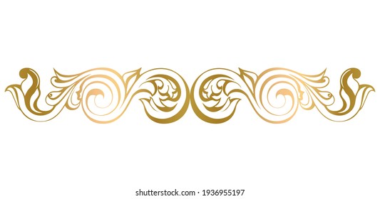 Vector damask vintage baroque scroll ornament swirl. Victorian monogram heraldic shield swirl.Retro floral leaf pattern border foliage antique  acanthus calligraphy engraved tattoo. Tile decor element