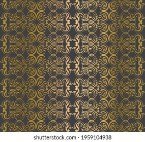 Vector damask vintage baroque scroll ornament swirl. Victorian monogram heraldic shield swirl.Retro floral leaf pattern border foliage antique  acanthus calligraphy engraved tattoo. Tile decor element