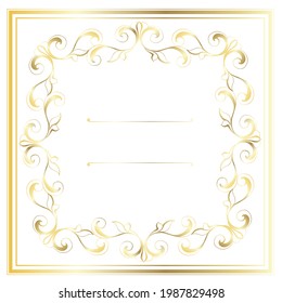 Vector damask vintage baroque scroll ornament swirl. Victorian monogram heraldic shield swirl.Retro floral leaf pattern border foliage antique  acanthus calligraphy engraved tattoo. Tile decor element