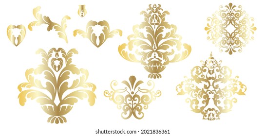 Vector damask vintage baroque scroll ornament swirl. Victorian monogram heraldic shield swirl.Retro floral leaf pattern border foliage antique  acanthus calligraphy engraved tattoo. Tile decor element