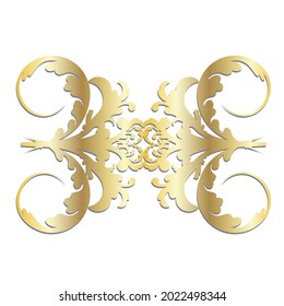 Vector damask vintage baroque scroll ornament swirl. Victorian monogram heraldic shield swirl.Retro floral leaf pattern border foliage antique  acanthus calligraphy engraved tattoo. Tile decor element