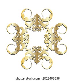 Vector damask vintage baroque scroll ornament swirl. Victorian monogram heraldic shield swirl.Retro floral leaf pattern border foliage antique  acanthus calligraphy engraved tattoo. Tile decor element