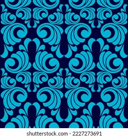 Remolque barroco vintage de pergamino adamascado vector. Giro de escudo heráldico monograma victoriano. Patrón retro de hoja floral borde follaje antiguo acantácea caligrafía grabado tatuaje. patrón transparente