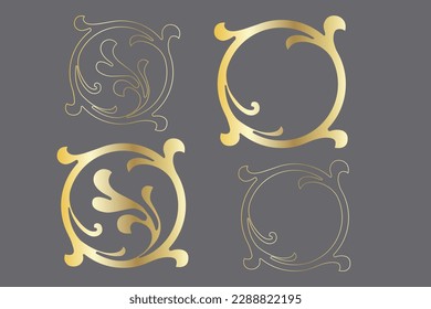 Vector damask vintage baroque scroll ornament swirl. Victorian monogram heraldic shield swirl. Retro floral leaf pattern border foliage antique  acanthus calligraphy engraved tattoo.Tile decor element