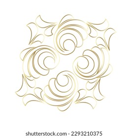 Vector damask vintage baroque scroll ornament swirl. Victorian monogram heraldic shield swirl. Retro floral leaf pattern border foliage antique  acanthus calligraphy engraved tattoo.Tile decor element